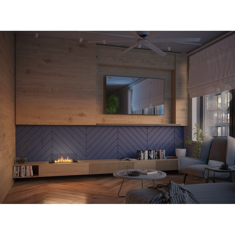 Bruciatore Inserto a Bioetanolo 60cm in Inox nero da incasso o appoggio da 1 lt con vetri inclusi