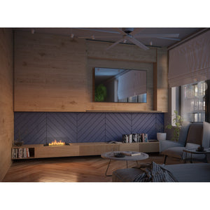 Bruciatore Inserto a Bioetanolo 60cm in Inox nero da incasso o appoggio da 1 lt con vetri inclusi