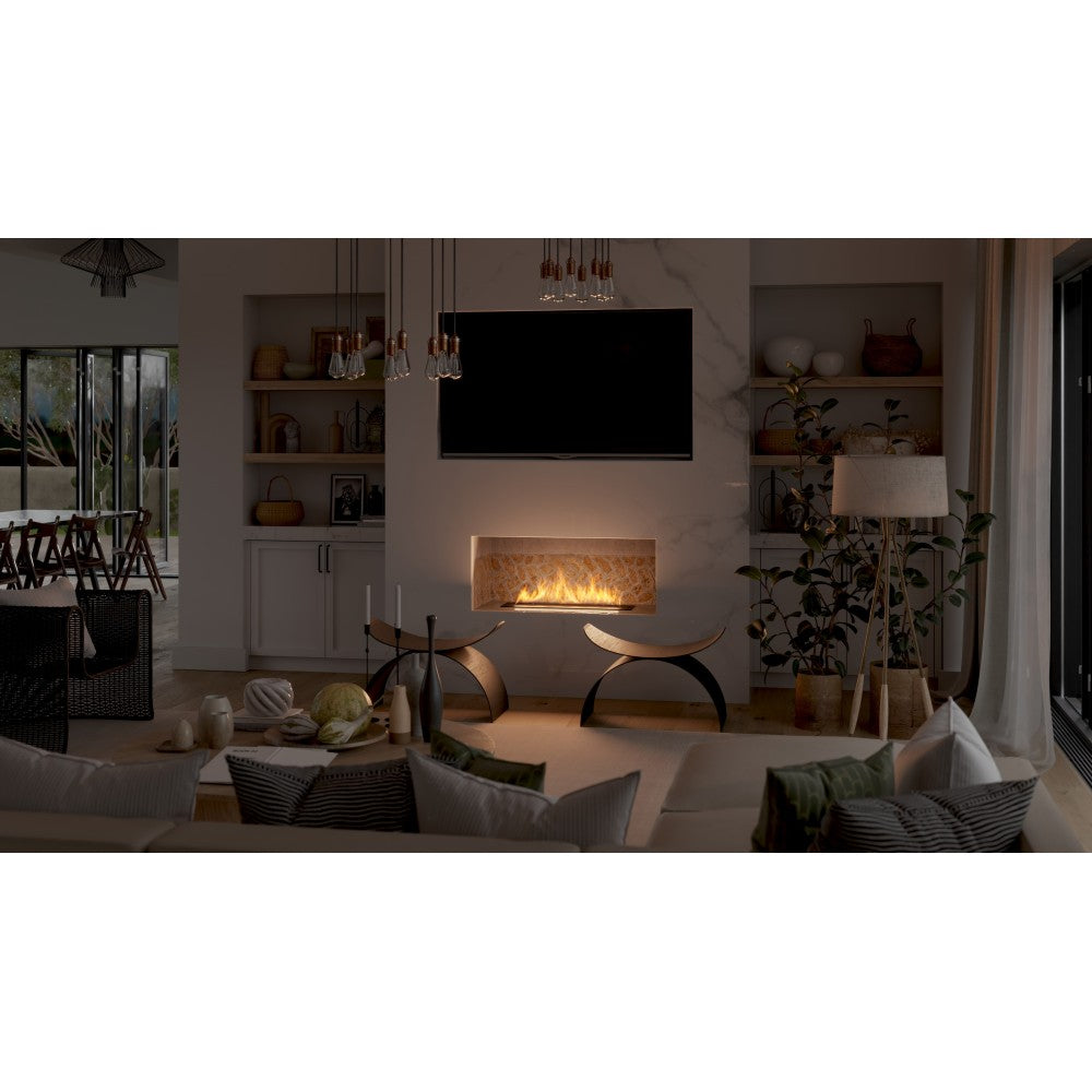 Bruciatore Inserto a Bioetanolo 80cm in Inox nero da incasso da 3 lt