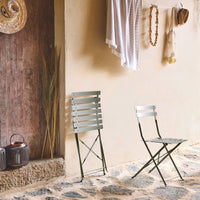 Set di 2 sedie da giardino pieghevole in metallo, verde kaki