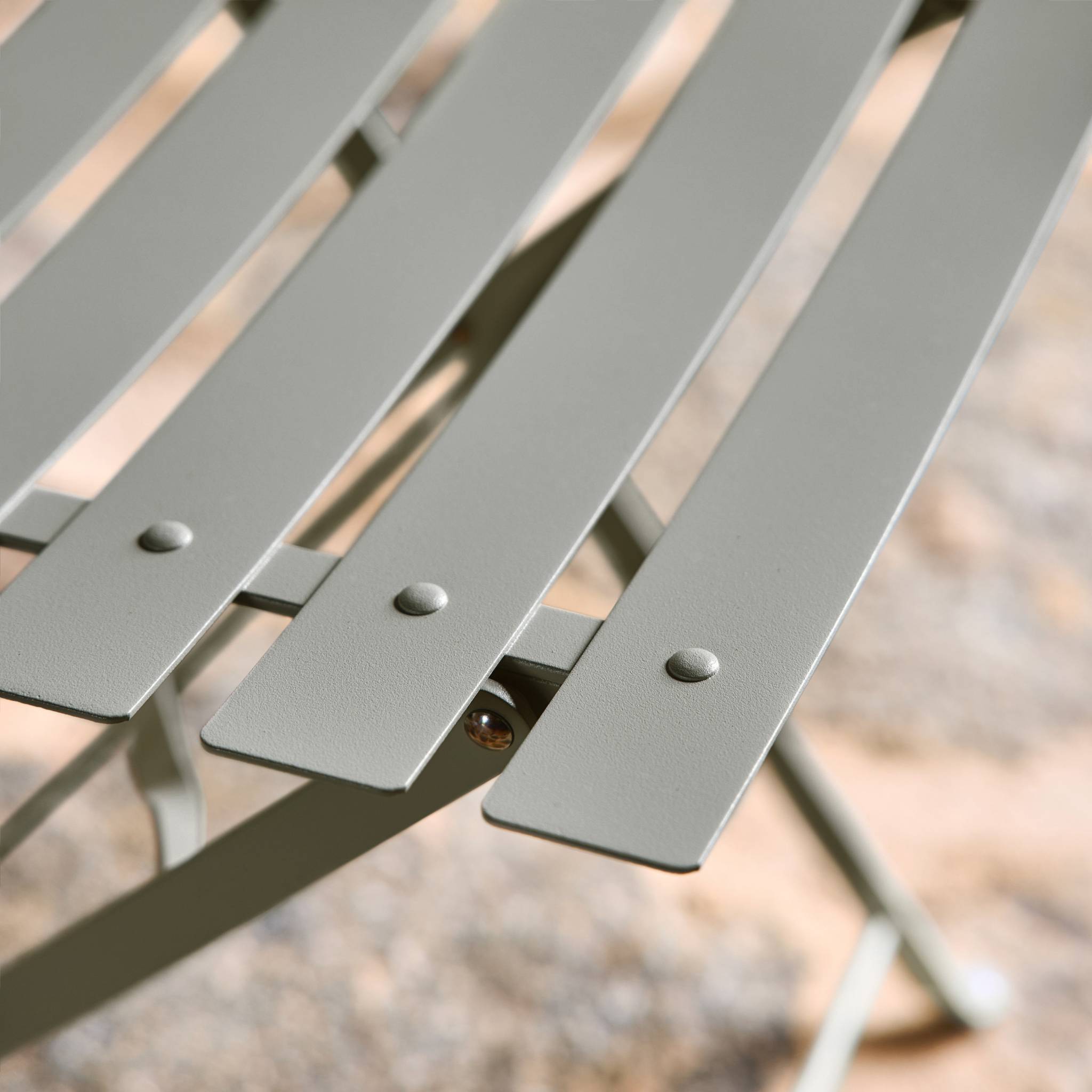 Set di 2 sedie da giardino pieghevole in metallo, verde kaki