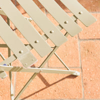 Tavolo da giardino bistrot pieghevole in metallo con 2 sedie, beige