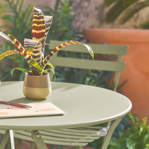 Tavolo da giardino bistrot pieghevole in metallo con 2 sedie, verde