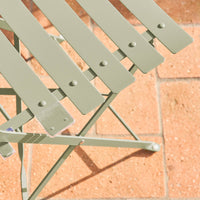 Tavolo da giardino bistrot pieghevole in metallo con 2 sedie, verde