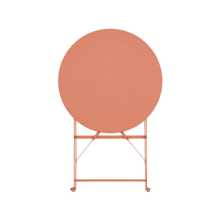 Tavolo da giardino bistrot pieghevole in metallo con 2 sedie, rosa