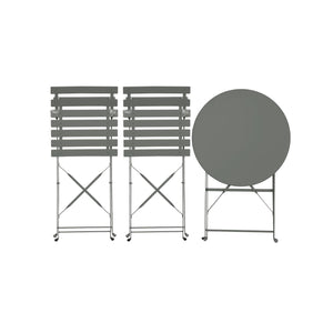 Tavolo da giardino bistrot pieghevole in metallo con 2 sedie, verde