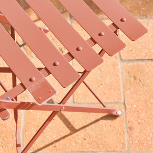 Tavolo da giardino bistrot pieghevole in metallo con 2 sedie,