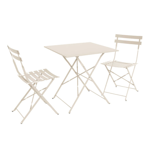 Tavolo da giardino bistrot pieghevole in metallo con 2 sedie, 70x70cm,