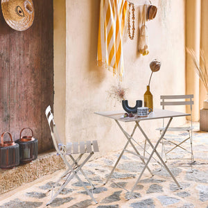 Tavolo da giardino bistrot pieghevole in metallo con 2 sedie, 70x70cm,