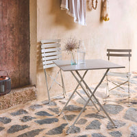 Tavolo da giardino bistrot pieghevole in metallo con 2 sedie, 70x70cm,