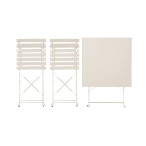 Tavolo da giardino bistrot pieghevole in metallo con 2 sedie, 70x70cm,
