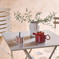 Tavolo da giardino bistrot pieghevole in metallo 70x70cm, 2 posti,
