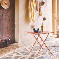 Tavolo da giardino bistrot pieghevole in metallo 70cm, rosa tostato