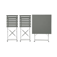 Tavolo da giardino bistrot pieghevole in metallo con 2 sedie, 70x70cm,
