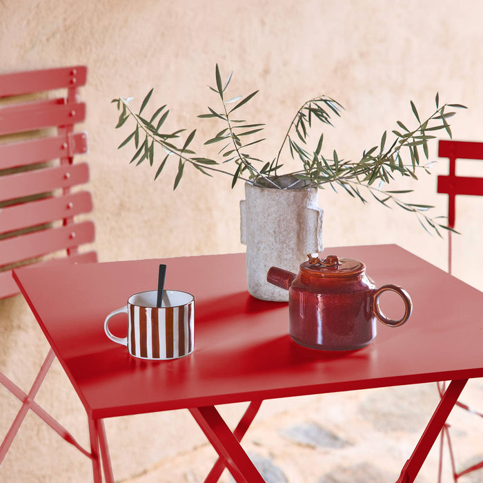 Tavolo da giardino bistrot pieghevole in metallo 70x70cm, 2 posti,