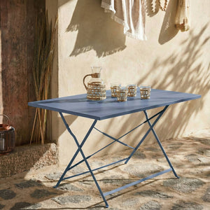 Tavolo da giardino bistrot pieghevole in metallo, 110cm, blu grigio