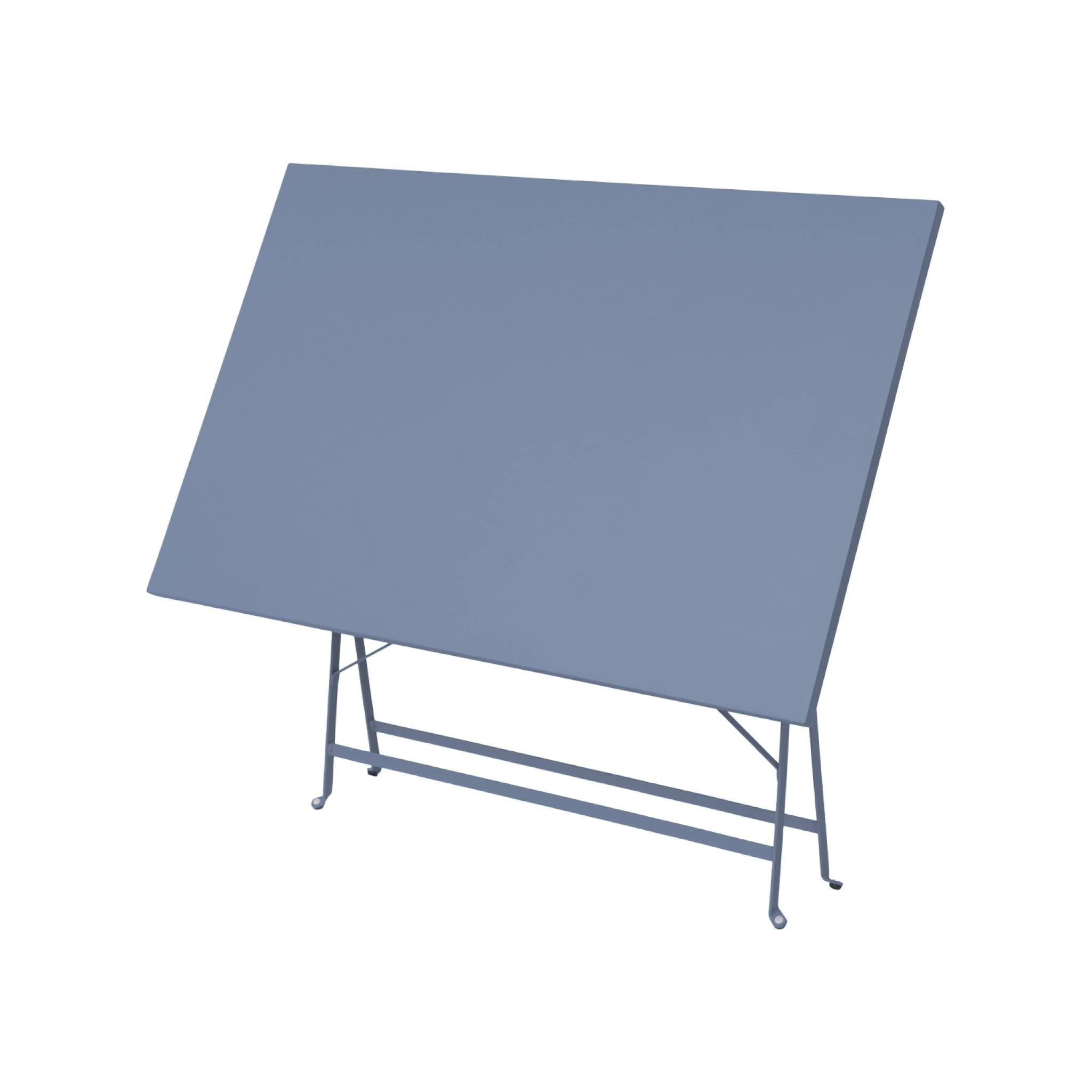 Tavolo da giardino bistrot pieghevole in metallo, 110cm, blu grigio
