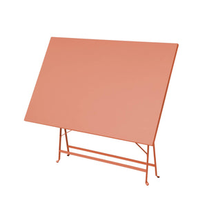 Tavolo da giardino bistrot pieghevole in metallo, 110cm, rosa tostato