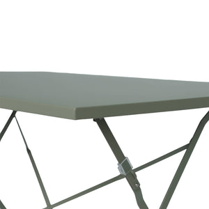 Tavolo da giardino bistrot pieghevole in metallo, 110cm, verde kaki
