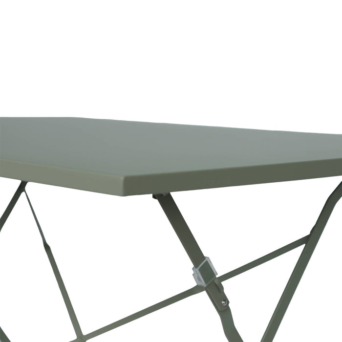 Tavolo da giardino bistrot pieghevole in metallo, 110cm, verde kaki
