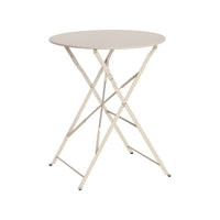 Tavolo da giardino bistrot pieghevole in metallo, 2 posti , beige