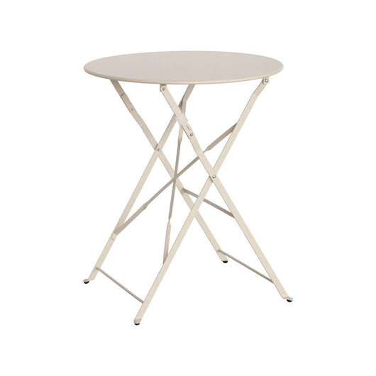 Tavolo da giardino bistrot pieghevole in metallo, 2 posti , beige