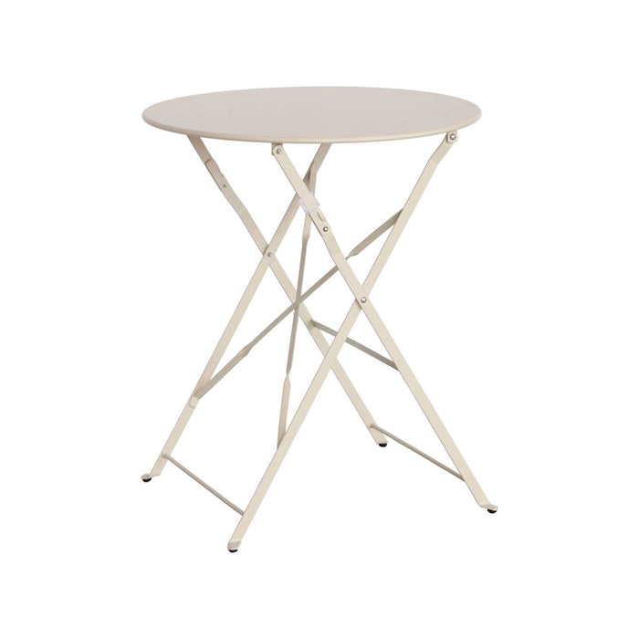 Tavolo da giardino bistrot pieghevole in metallo, 2 posti , beige