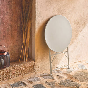 Tavolo da giardino bistrot pieghevole in metallo, 2 posti , beige