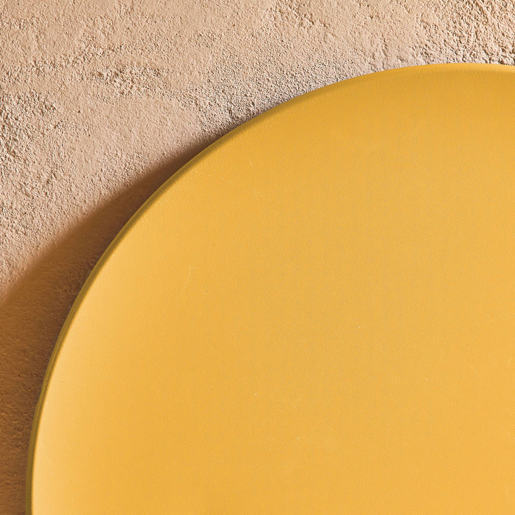 Tavolo da giardino bistrot pieghevole in metallo, 60cm, ocra