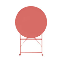 Tavolo da giardino bistrot pieghevole in metallo, 2 posti , terracotta