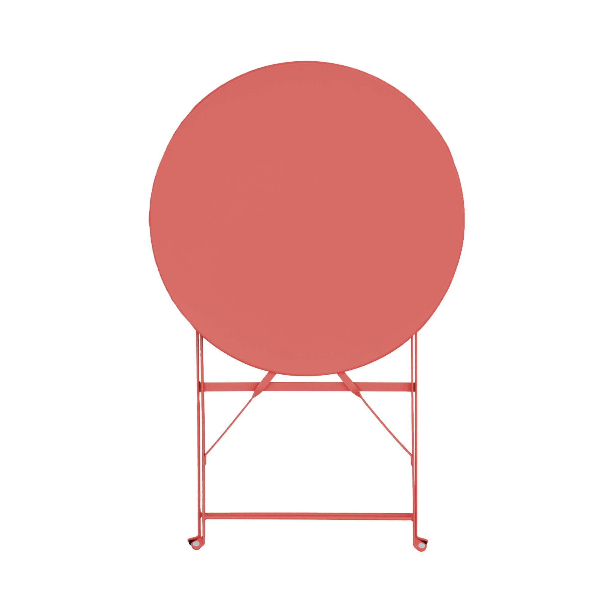 Tavolo da giardino bistrot pieghevole in metallo, 2 posti , terracotta