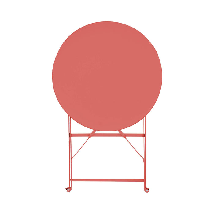 Tavolo da giardino bistrot pieghevole in metallo, 2 posti , terracotta