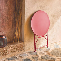 Tavolo da giardino bistrot pieghevole in metallo, 2 posti , terracotta