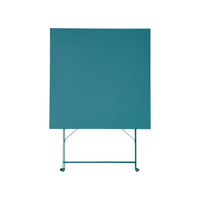 Tavolo da giardino bistrot pieghevole in metallo 70x70cm, 2 posti, blu