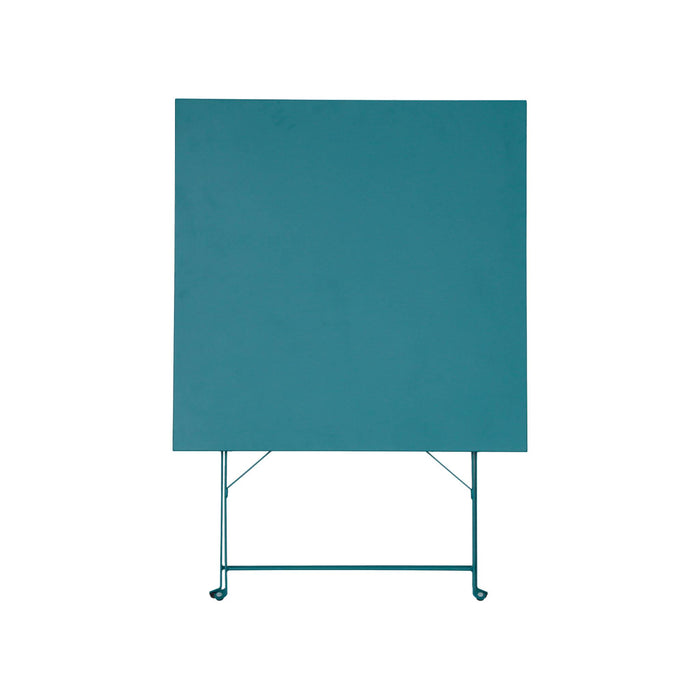 Tavolo da giardino bistrot pieghevole in metallo 70x70cm, 2 posti, blu