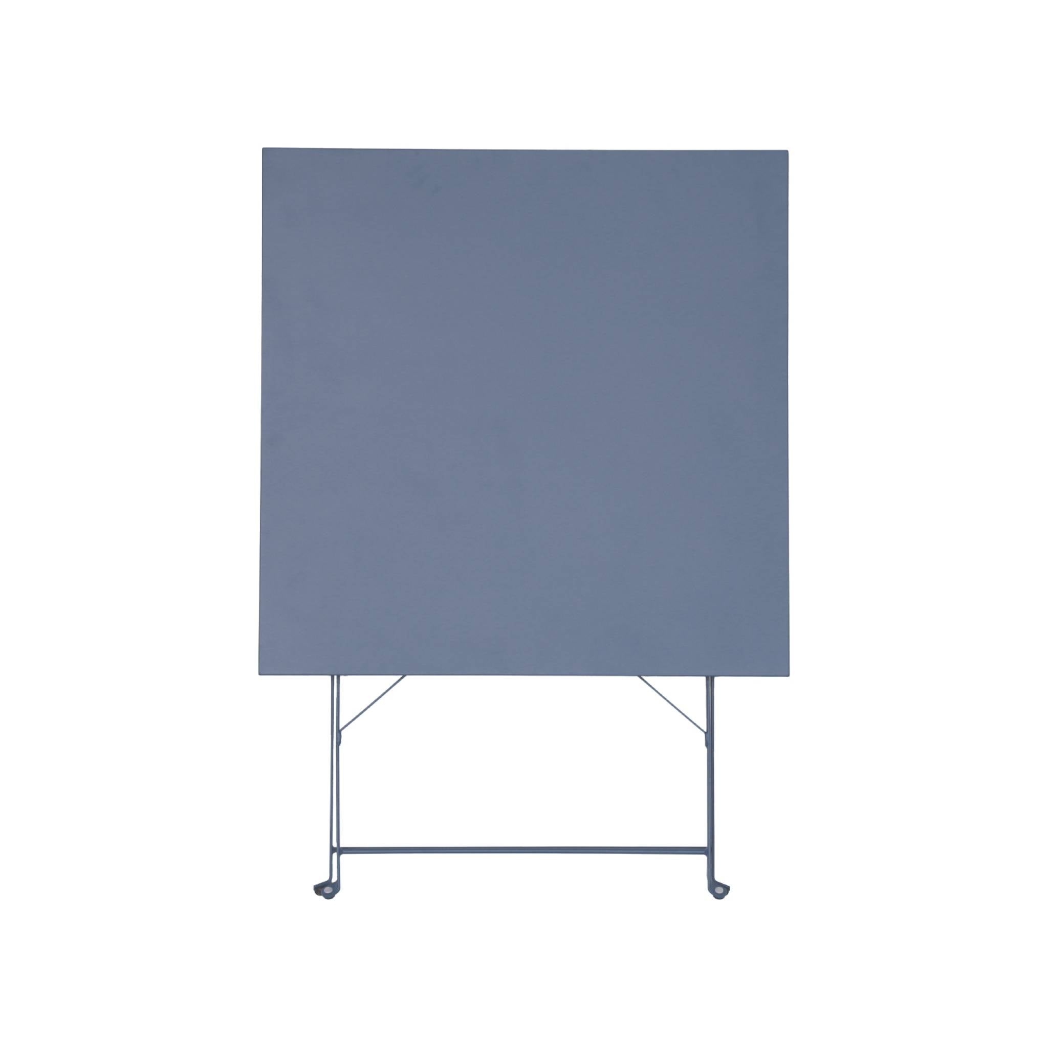 Tavolo da giardino bistrot pieghevole in metallo 70x70cm, 2 posti, blu