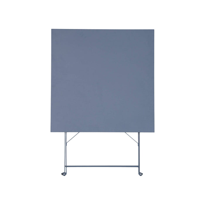 Tavolo da giardino bistrot pieghevole in metallo 70x70cm, 2 posti, blu