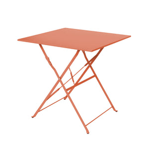 Tavolo da giardino bistrot pieghevole in metallo 70cm, rosa tostato