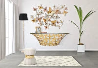 Pannello Da Muro Butterflies Oro/Rosa cm 132X3,5X95,5