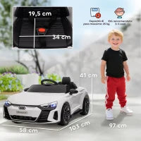 Auto Elettrica per Bambini 3-5 Anni con Telecomando, Sospensioni e Clacson, 103x58x41 cm, Bianca e Nero