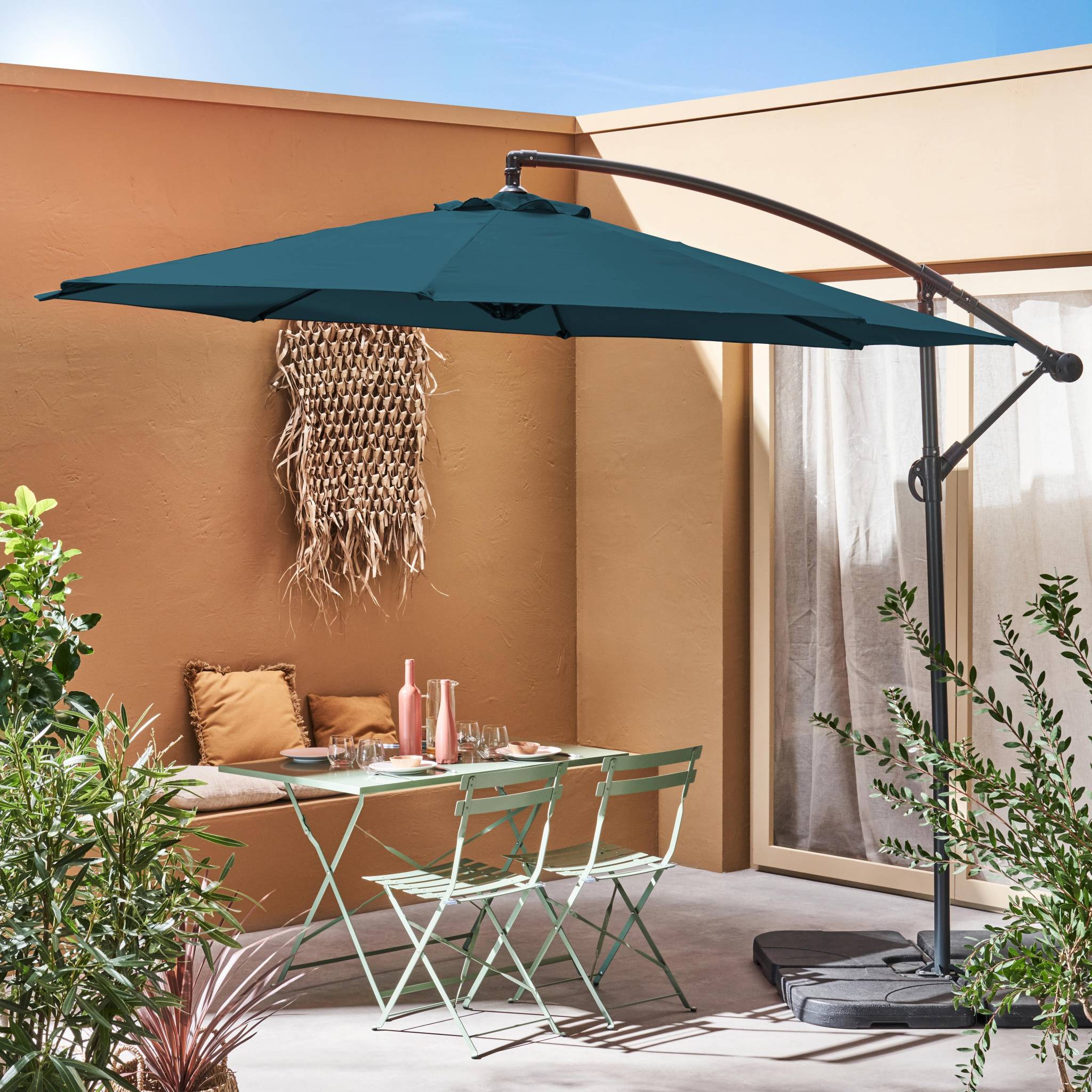 Ombrellone rotondo offset 300cm, blu