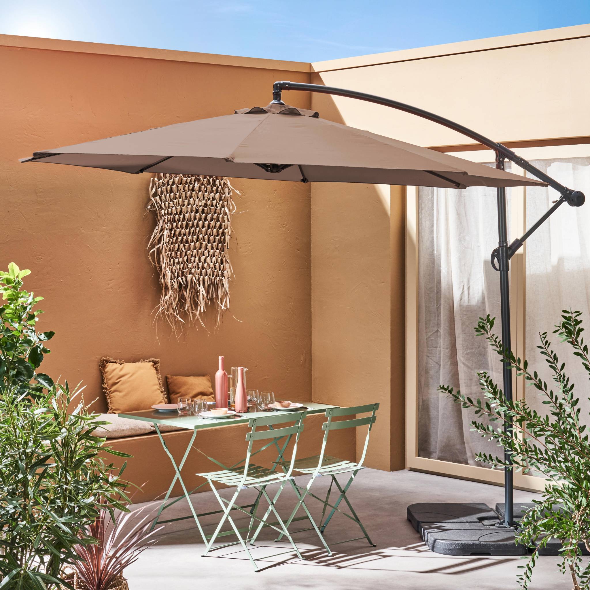 Ombrellone rotondo offset 300cm, beige