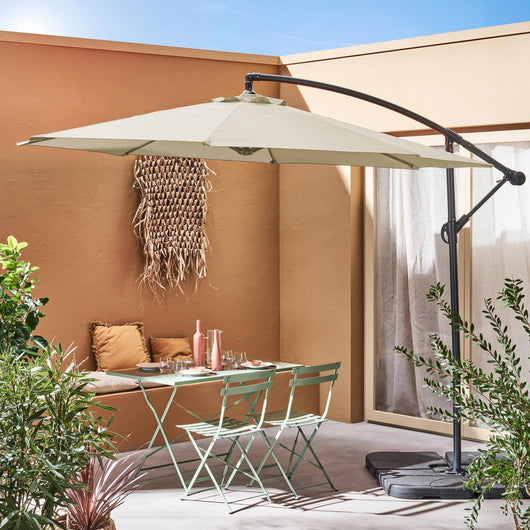 Ombrellone rotondo offset 300cm, ecrù