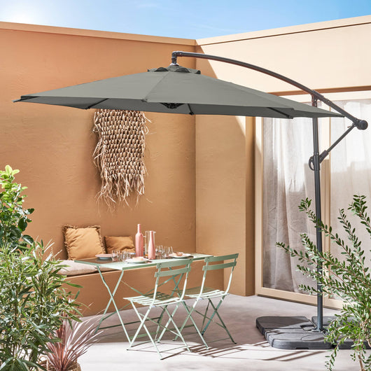 Ombrellone rotondo offset 300cm, verde kaki