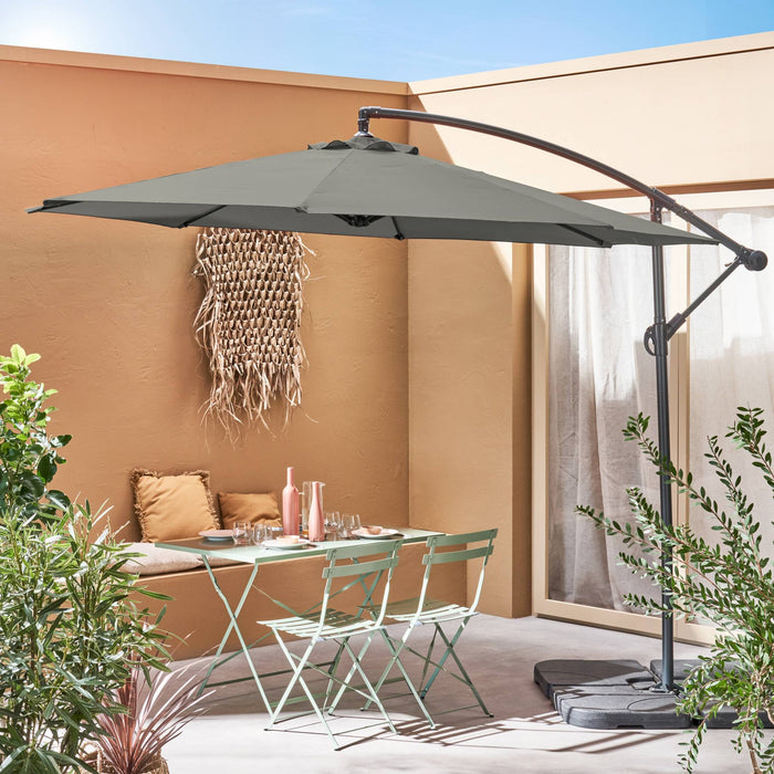 Ombrellone rotondo offset 300cm, verde kaki