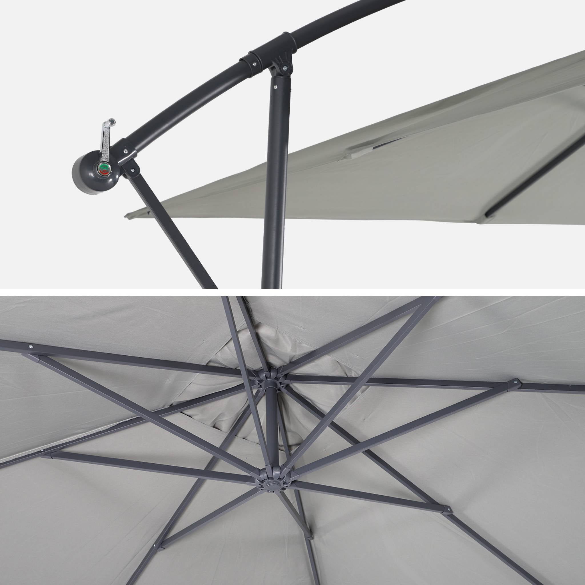 Ombrellone quadrato offset 3x3m, verde kaki