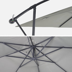 Ombrellone quadrato offset 3x3m, verde kaki