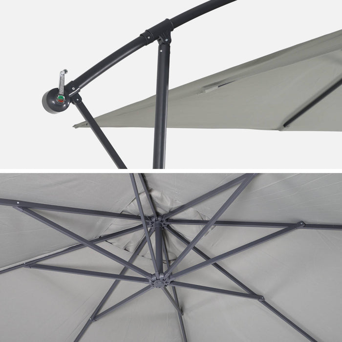 Ombrellone quadrato offset 3x3m, verde kaki