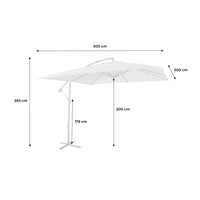 Ombrellone quadrato offset 3x3m, verde kaki