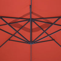 Ombrellone quadrato offset 3x3m, terracotta